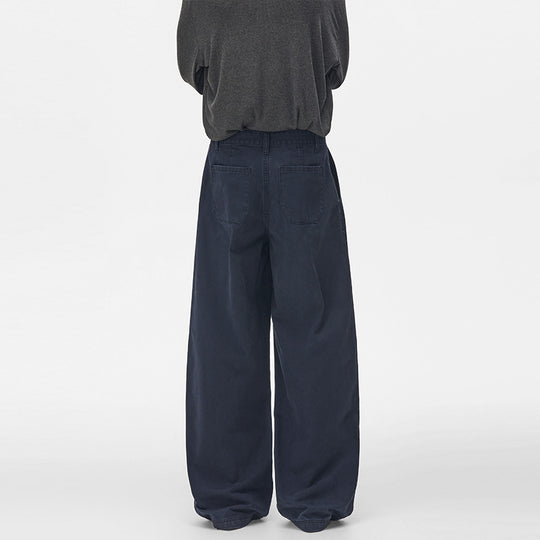 Herren Extraweite Baumwoll‑Twill Baggyhose mit tiefem Schritt und Karabineranhänger Nord Taschen