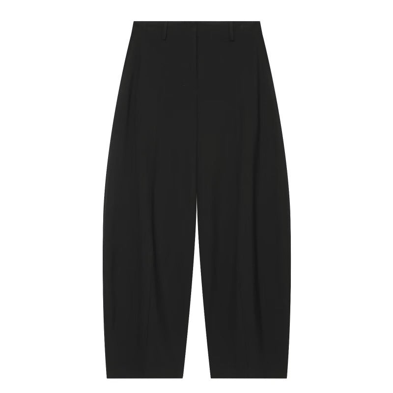 Damen Hochtaillierte weite Cropped‑Hose mit Bundfalten und elegantem Fall Nord Taschen