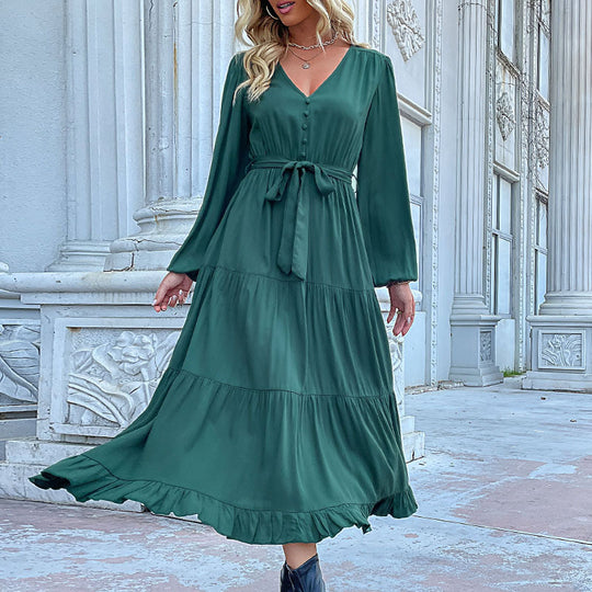 Damen Lange Bluse mit Taillengürtel Nord Taschen