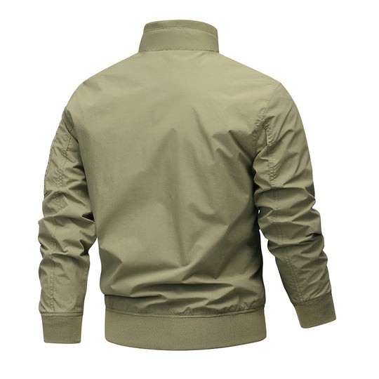 Herren Leichte Utility-Bomberjacke mit Ärmeltasche und Netzfutter Nord Taschen