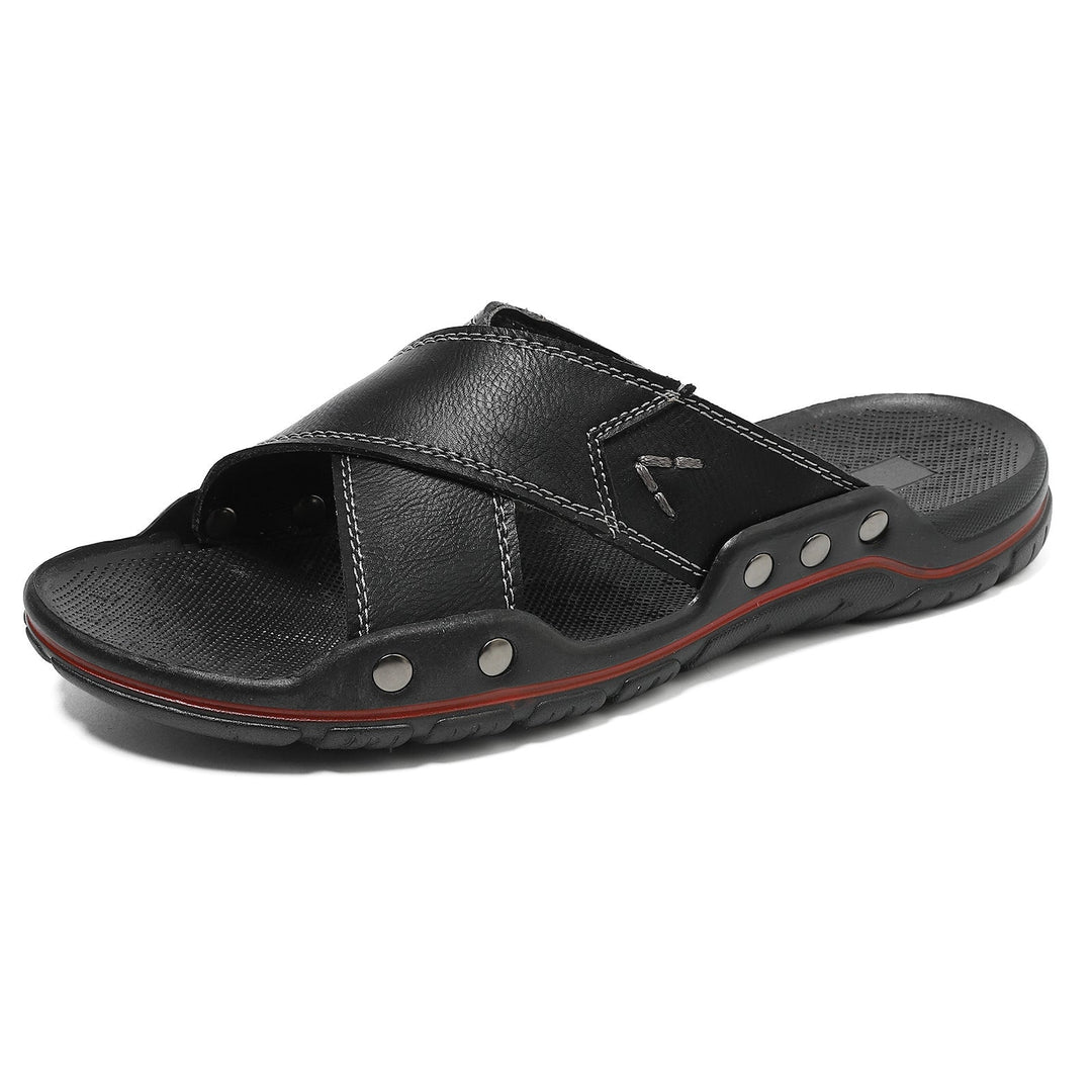 Herren Komfortable und modische Ledersandalen mit verstellbarem Riemensystem - Arvani