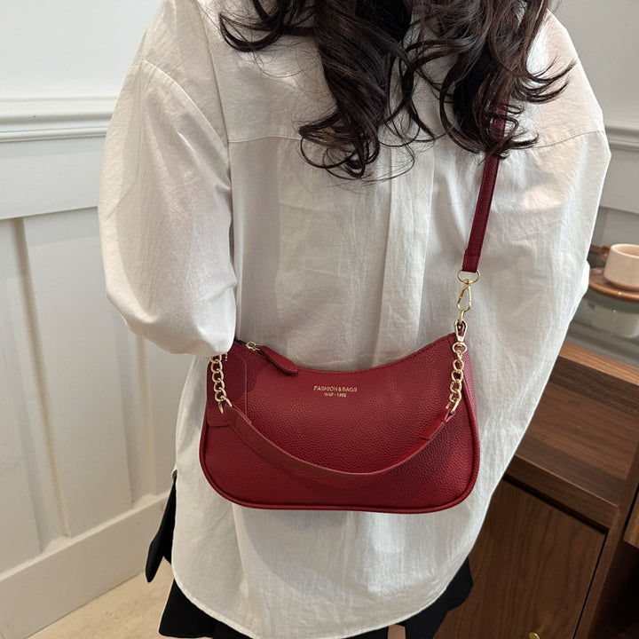 Damen Hobo-Tasche aus strukturiertem Kunstleder mit elegantem Kettenhenkel Nord Taschen