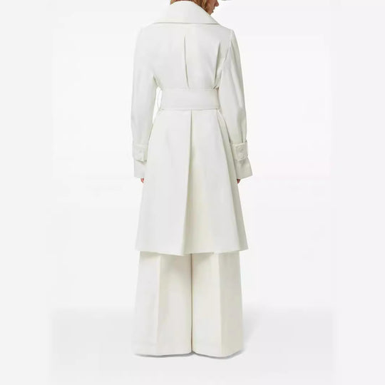 Damen Trenchcoat mit weitem Revers und Taillengürtel Nord Taschen