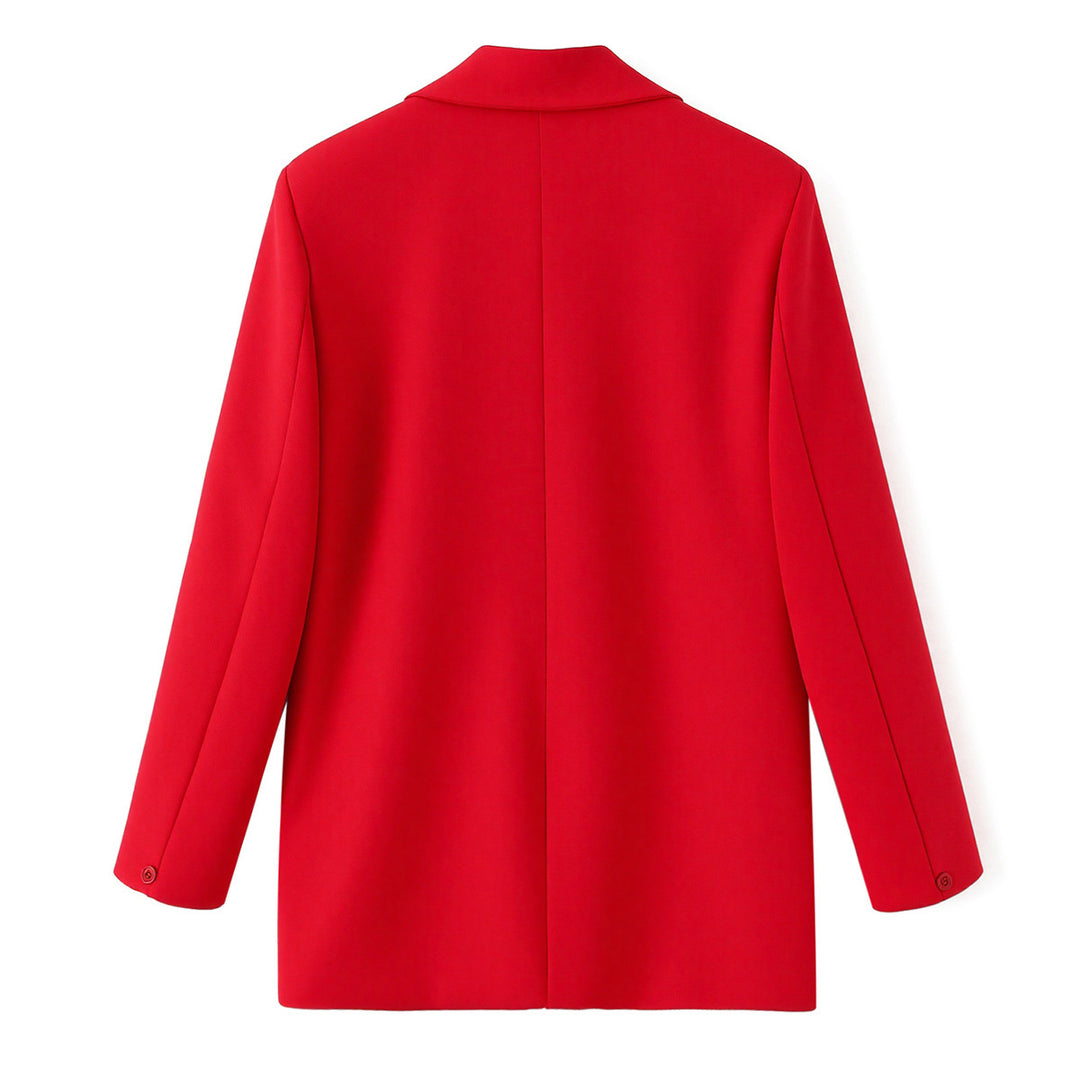 Damen Zweireihiger Blazer mit Herz‑Metalldetails und Pattentaschen Nord Taschen