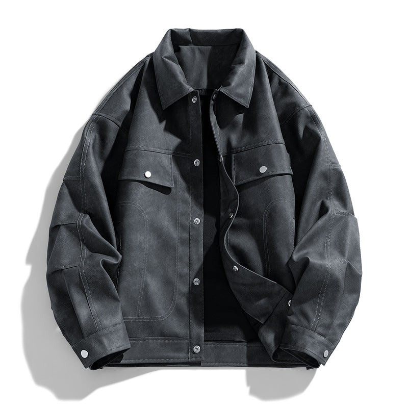 Men's  suede-effect relaxed trucker jacket with topstitch detailing Nord Taschen