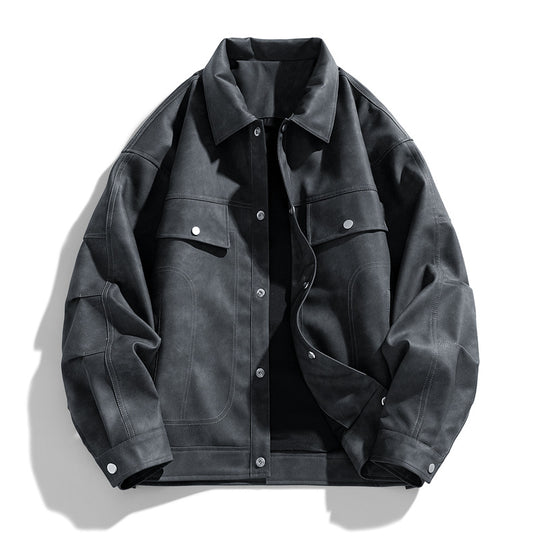 Men's  suede-effect relaxed trucker jacket with topstitch detailing Nord Taschen