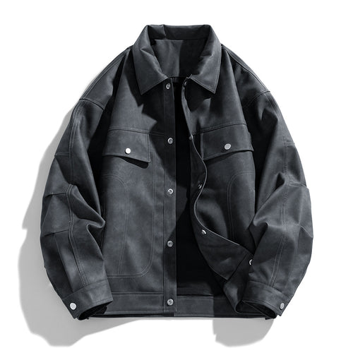 Men's  suede-effect relaxed trucker jacket with topstitch detailing Nord Taschen