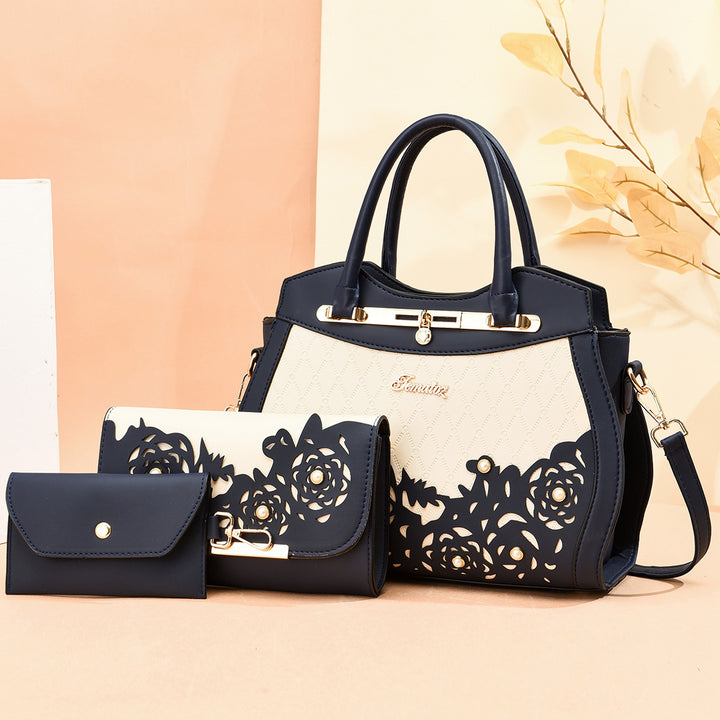 Damen elegante Handtasche mit floralem Ausschnitt Nord Taschen