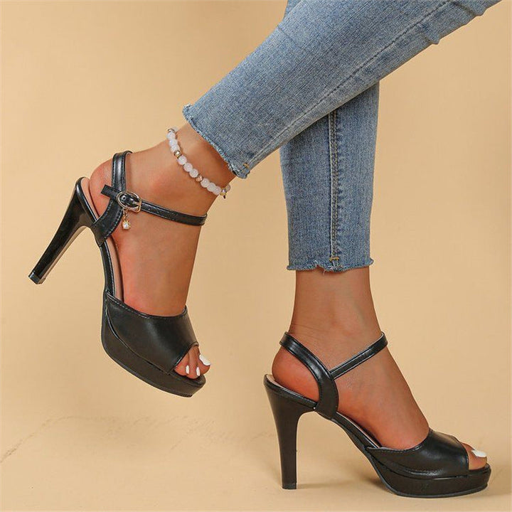 Damen Plateau-Sandalen mit eleganter Rollenschnalle
