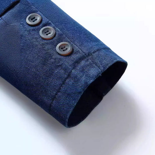 Herren Jeansblazer im Sakko‑Stil mit gestreifter Innenfütterung und aufgesetzten Taschen Nord Taschen