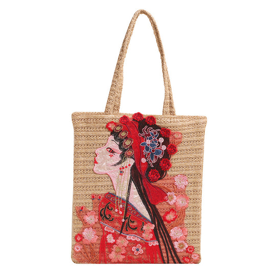 Damen Handtasche mit künstlerischer Stickerei Nord Taschen