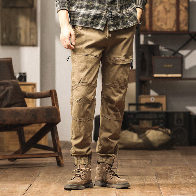 Herren Slim‑Tapered Cargojogger aus Baumwoll‑Twill mit Tunnelzug und Knöchelzipper Nord Taschen