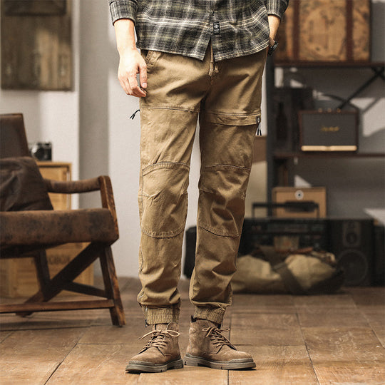 Herren Slim‑Tapered Cargojogger aus Baumwoll‑Twill mit Tunnelzug und Knöchelzipper Nord Taschen