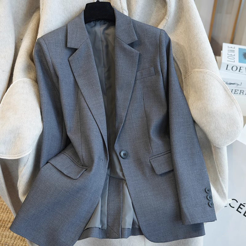Damen Klassischer taillierter Ein-Knopf-Blazer aus feinem Wollmix Nord Taschen