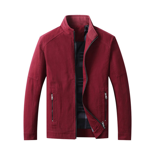 Herren Leichter Canvas-Fieldblouson mit Stehkragen und verdecktem Reißverschluss Nord Taschen
