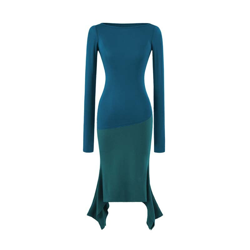 Damen Figurbetontes Midikleid mit asymmetrischem Zipfelsaum und Paneel-Design Nord Taschen