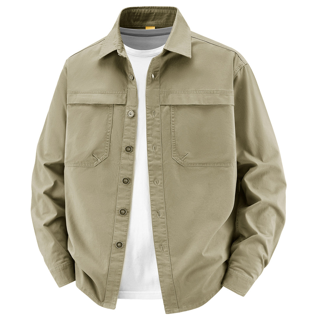 Herren Overshirt aus Baumwoll‑Twill mit zwei Brustklappen und relaxed Fit Nord Taschen