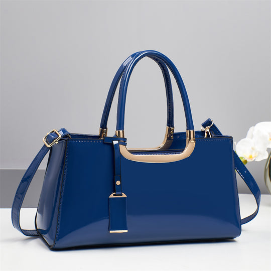 Damen elegante Handtasche mit glänzender Oberfläche und abnehmbarem Taschenschlüsselanhänger Nord Taschen