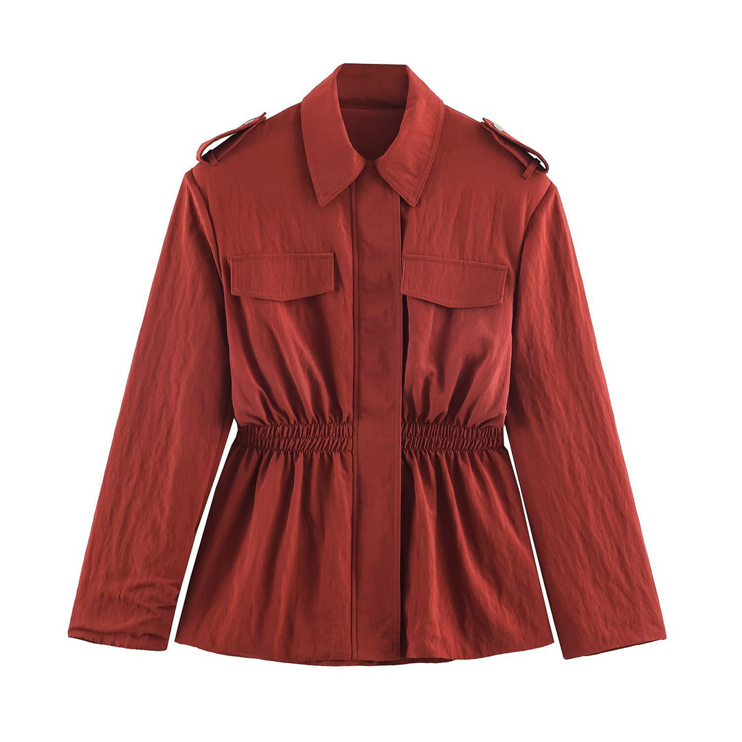 Damen Leichte High‑Waist Palazzo‑Hose mit weitem Bein und Eingrifftaschen Nord Taschen