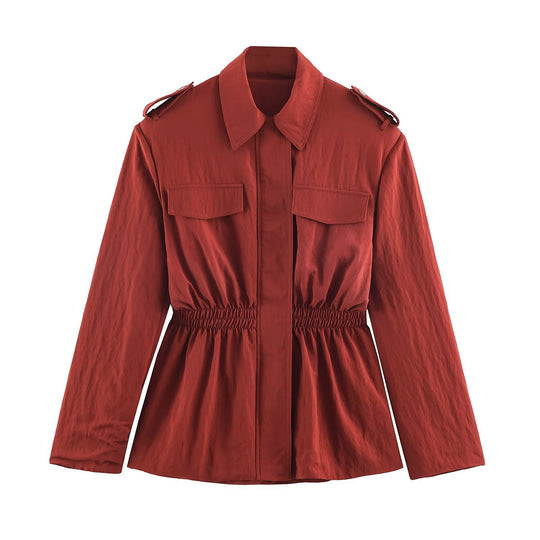Damen Leichte High‑Waist Palazzo‑Hose mit weitem Bein und Eingrifftaschen Nord Taschen