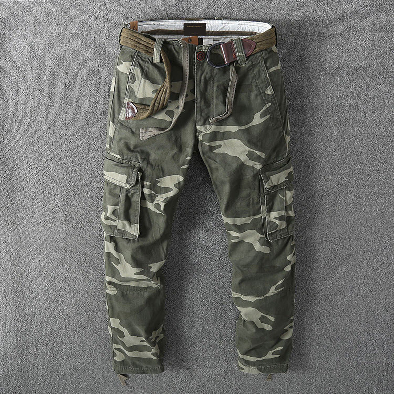 Herren Cargohose mit mehreren Taschen, verstellbaren Beinabschlüssen und Gürtel Nord Taschen