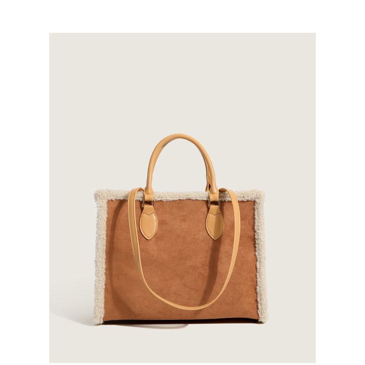Damen Shopper-Tasche mit elegantem Fellbesatz Nord Taschen