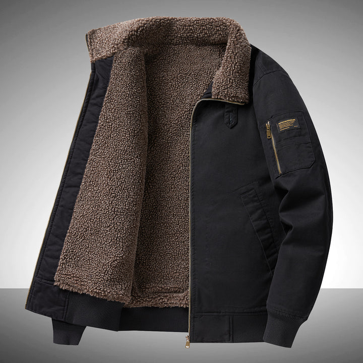 Men's  plush pile-lined utility flight jacket with zipped sleeve pocket and reinforced hand pockets Nord Taschen