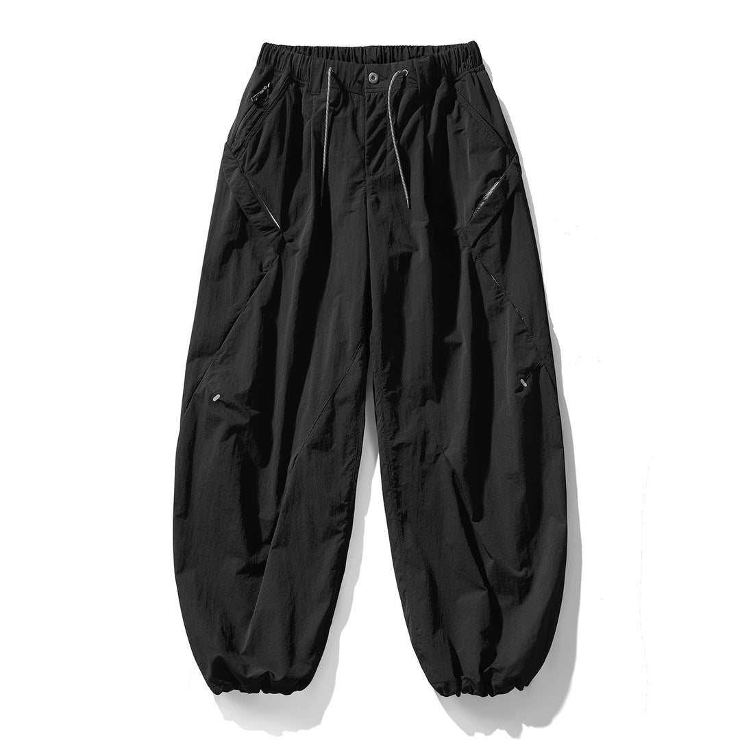 Herren Baggy-Cargohose mit asymmetrischen Eingriffstaschen, Tunnelzugbund und elastischen Knöchelabschlüssen Nord Taschen