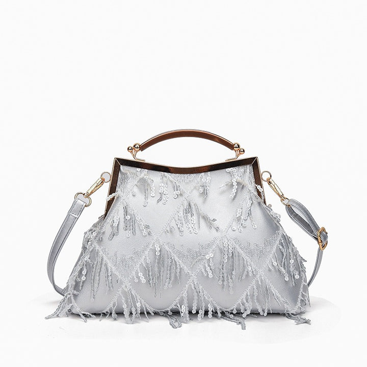 Damen Glamouröse Handtasche mit Fransen und Strass Nord Taschen