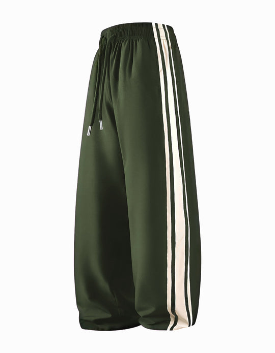Damen Weite Trackpants mit Tunnelzugbund und seitlichen Kontraststreifen Nord Taschen
