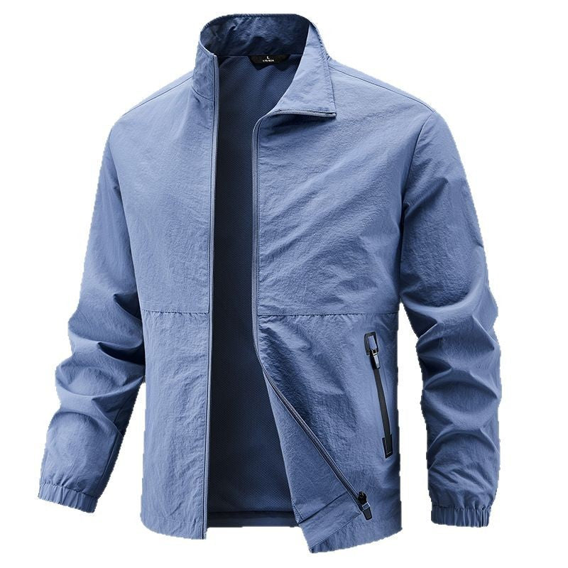 Herren Leichte technische Übergangsjacke mit Stehkragen atmungsaktivem Mesh-Futter und wasserabweisenden Reißverschlusstaschen Nord Taschen