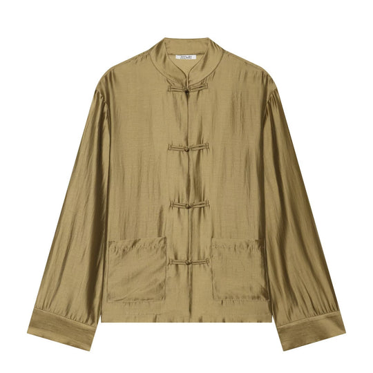 Damen Mandarinkragen-Jacke mit Chinesischen Knotenverschlüssen und aufgesetzten Taschen Nord Taschen