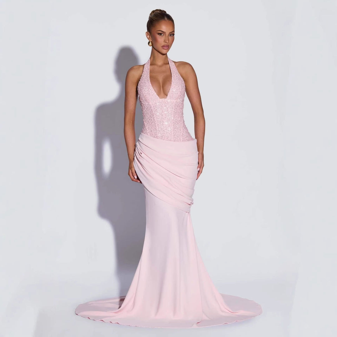 Damen Glänzendes Abendkleid mit figurbetontem Schnitt und schimmernden Pailletten