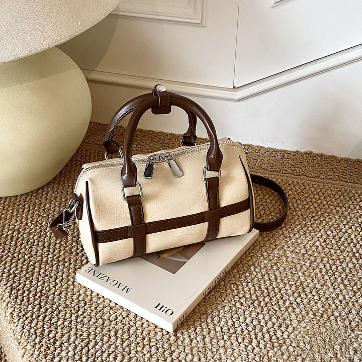 Damen modische Handtasche mit strukturiertem Denim und Lederdetails Nord Taschen