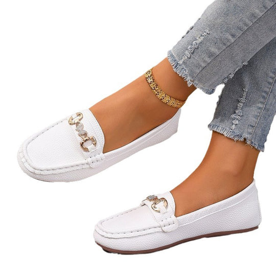 Damen nan elegante Mokassin-Slipper mit Zierkettchen und gepolstertem Komfortfußbett Nord Taschen