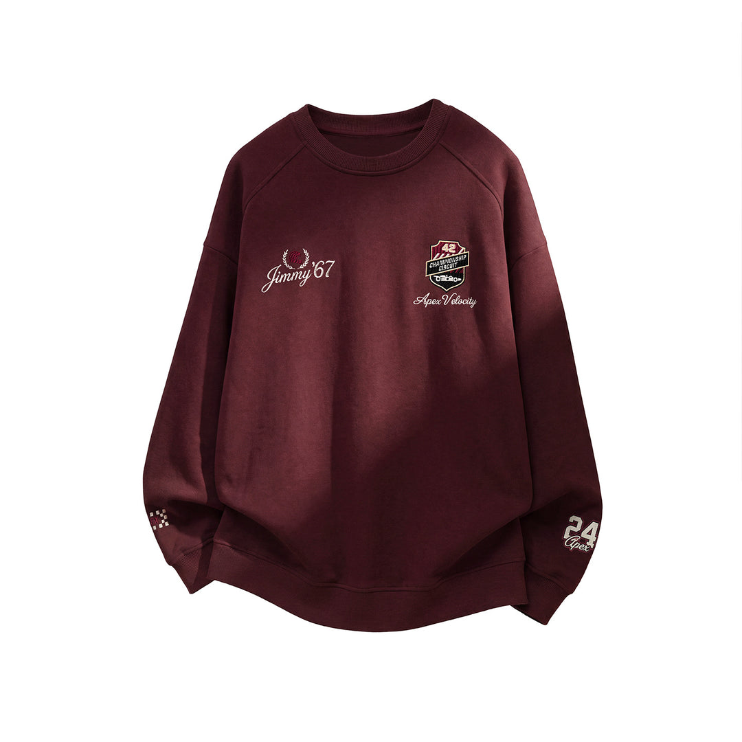 Unisex Oversize-Sweatshirt mit Rennsport-Stickereien und Raglanärmeln Nord Taschen