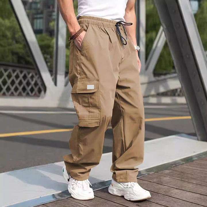 Herren lässige Cargo-Hose mit elastischem Bund und multifunktionalen Taschen Nord Taschen