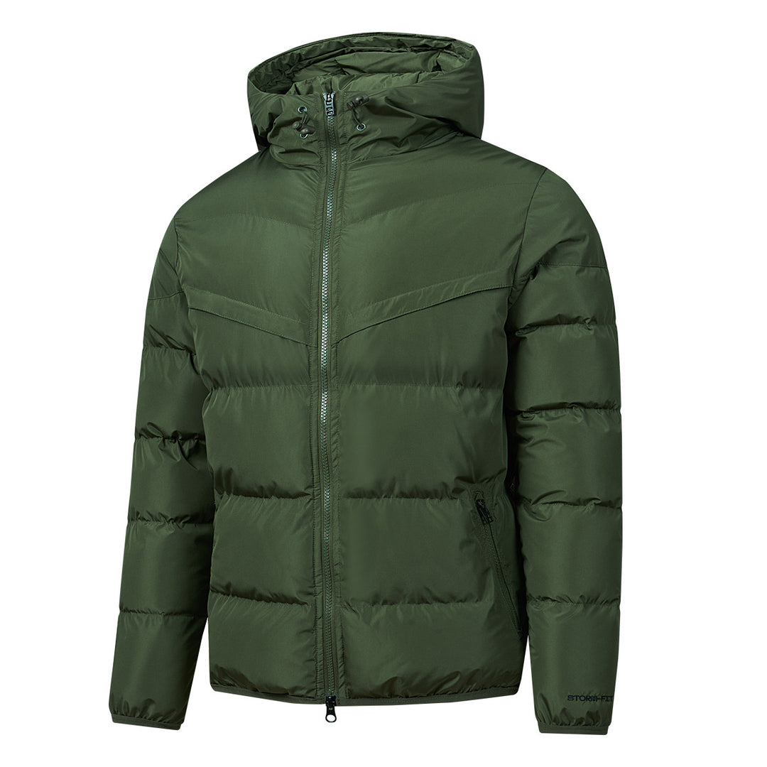 Herren Wattierte Kapuzen-Steppjacke mit Thermoisolierung, Zwei-Wege-Reißverschluss & verdeckten Reißverschlusstaschen Nord Taschen
