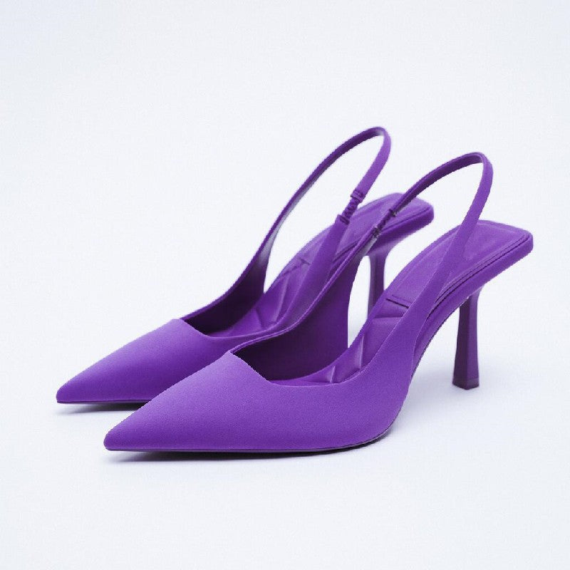 Damen Sling-Pumps mit elegantem V-Ausschnitt und komfortablem Blockabsatz
