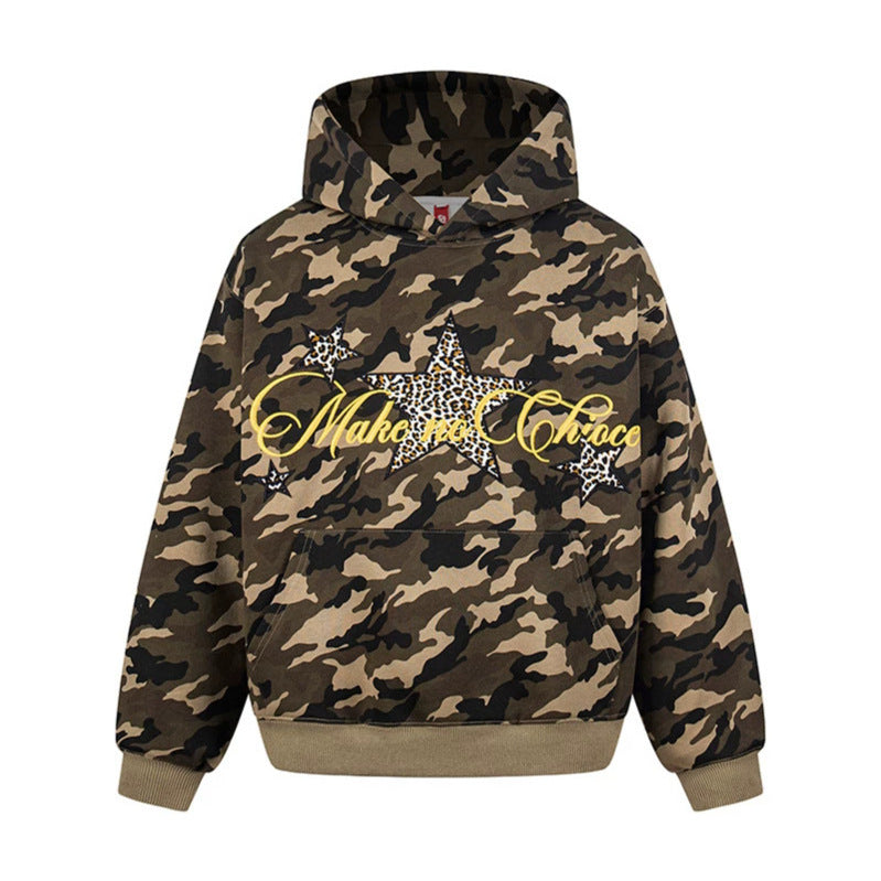 Damen Oversize Kapuzenpullover mit Kängurutasche und Leo‑Stern‑Print Nord Taschen