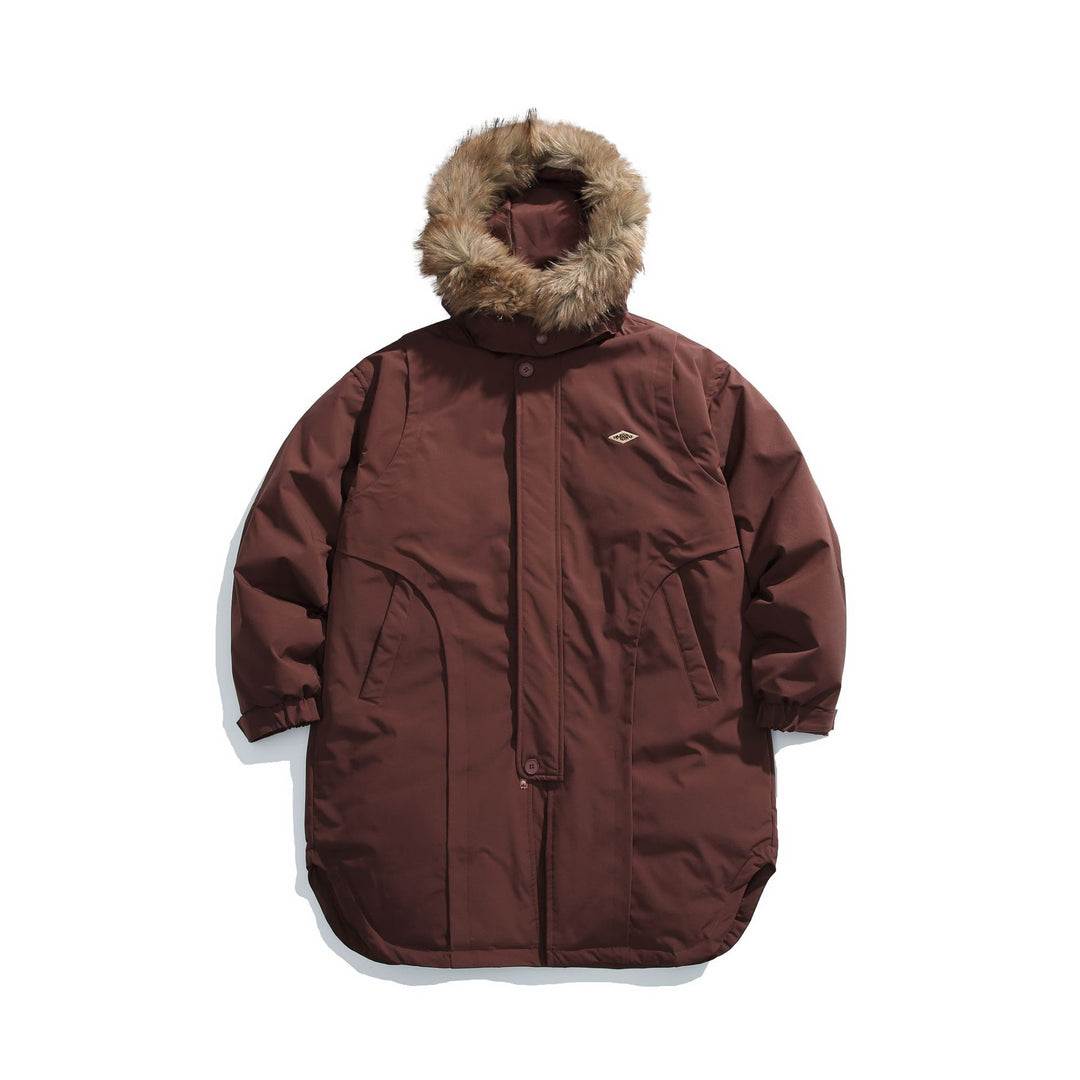 Herren Gefütterter Winterparka mit abnehmbarer Kunstfellkapuze Nord Taschen