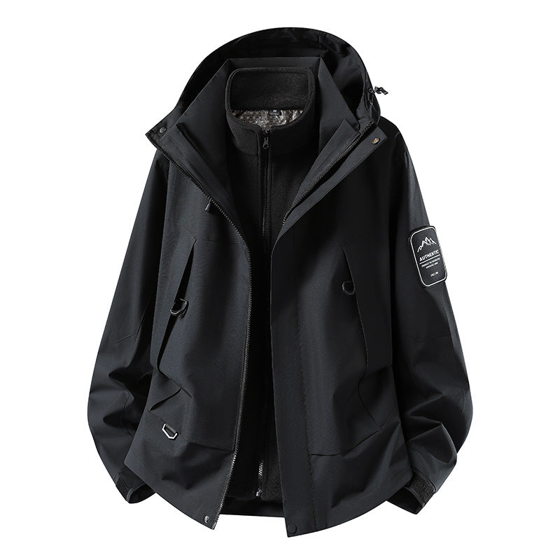 Unisex wasserfeste zweilagige Softshell-Regenjacke mit herausnehmbarem Fleecefutter und Kapuze Nord Taschen