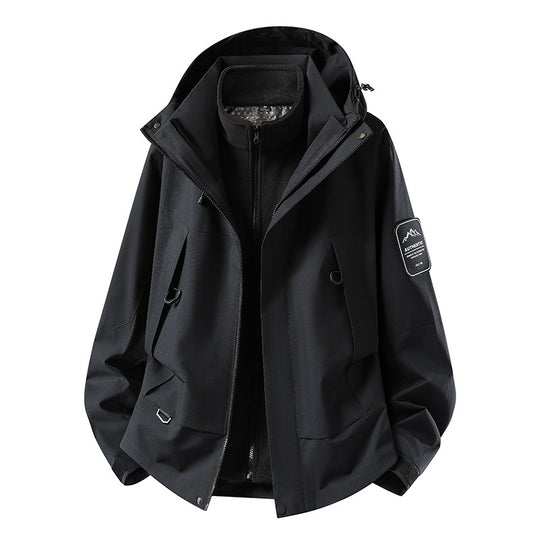 Unisex wasserfeste zweilagige Softshell-Regenjacke mit herausnehmbarem Fleecefutter und Kapuze Nord Taschen