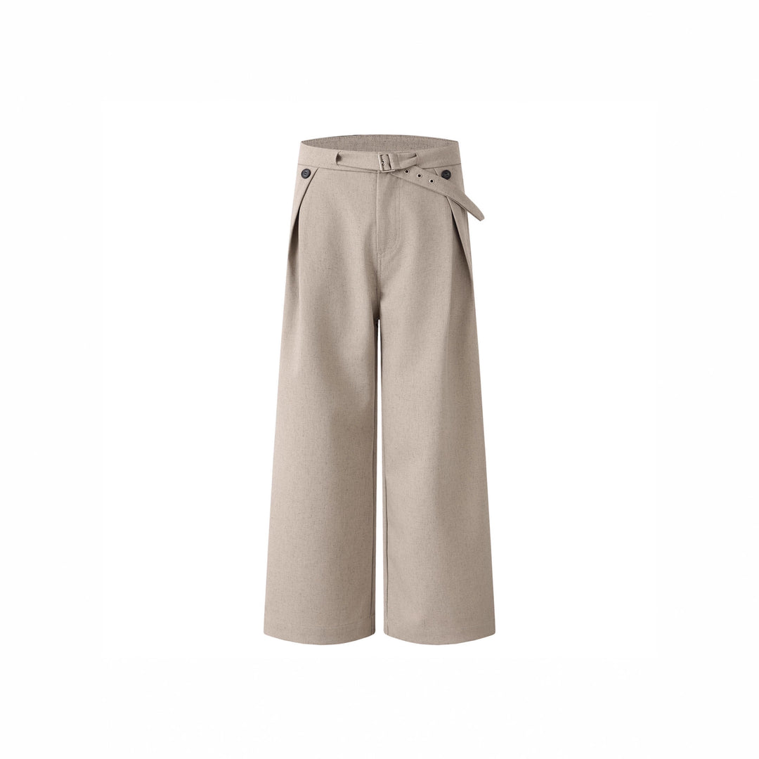 Damen Weitgeschnittene Hochtaillierte Stoffhose Nord Taschen
