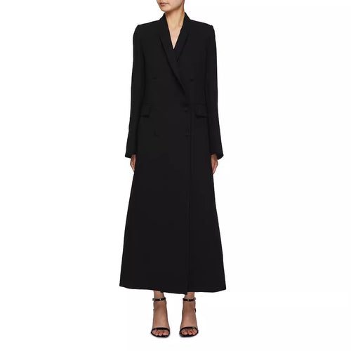Damen Doppeltreihiger Maxi-Blazer-Mantel mit schlanker Silhouette Nord Taschen