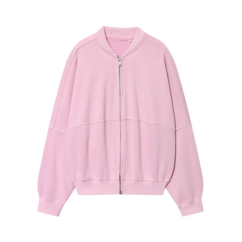 Damen Oversize-Sweatjacke mit Zwei-Wege-Reißverschluss und geripptem Bund Nord Taschen