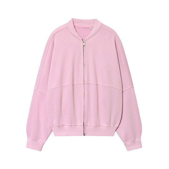 Damen Oversize-Sweatjacke mit Zwei-Wege-Reißverschluss und geripptem Bund Nord Taschen