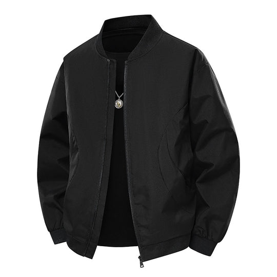 Herren Minimalistische Bomberjacke mit standigem Kragen, Zwei-Wege-Reißverschluss & seitlichen Eingrifftaschen Nord Taschen
