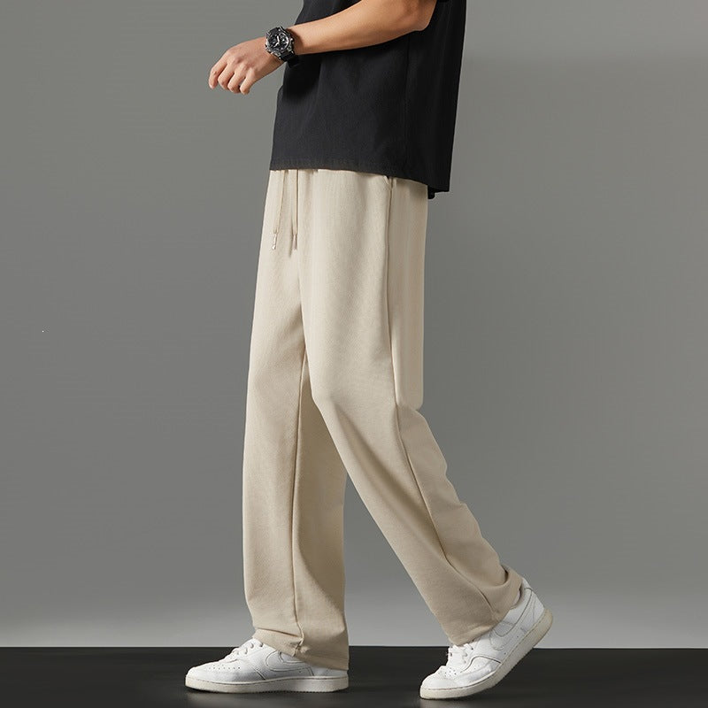 Herren weite Relaxed-Jogginghose aus French-Terry mit Kordelzug, elastischem Bund & geradem Bein Nord Taschen
