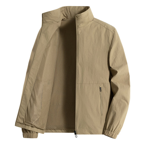 Herren ultraleichte atmungsaktive Freizeitjacke mit Mesh-Innenfutter Stehkragen und Reißverschlusstaschen Nord Taschen